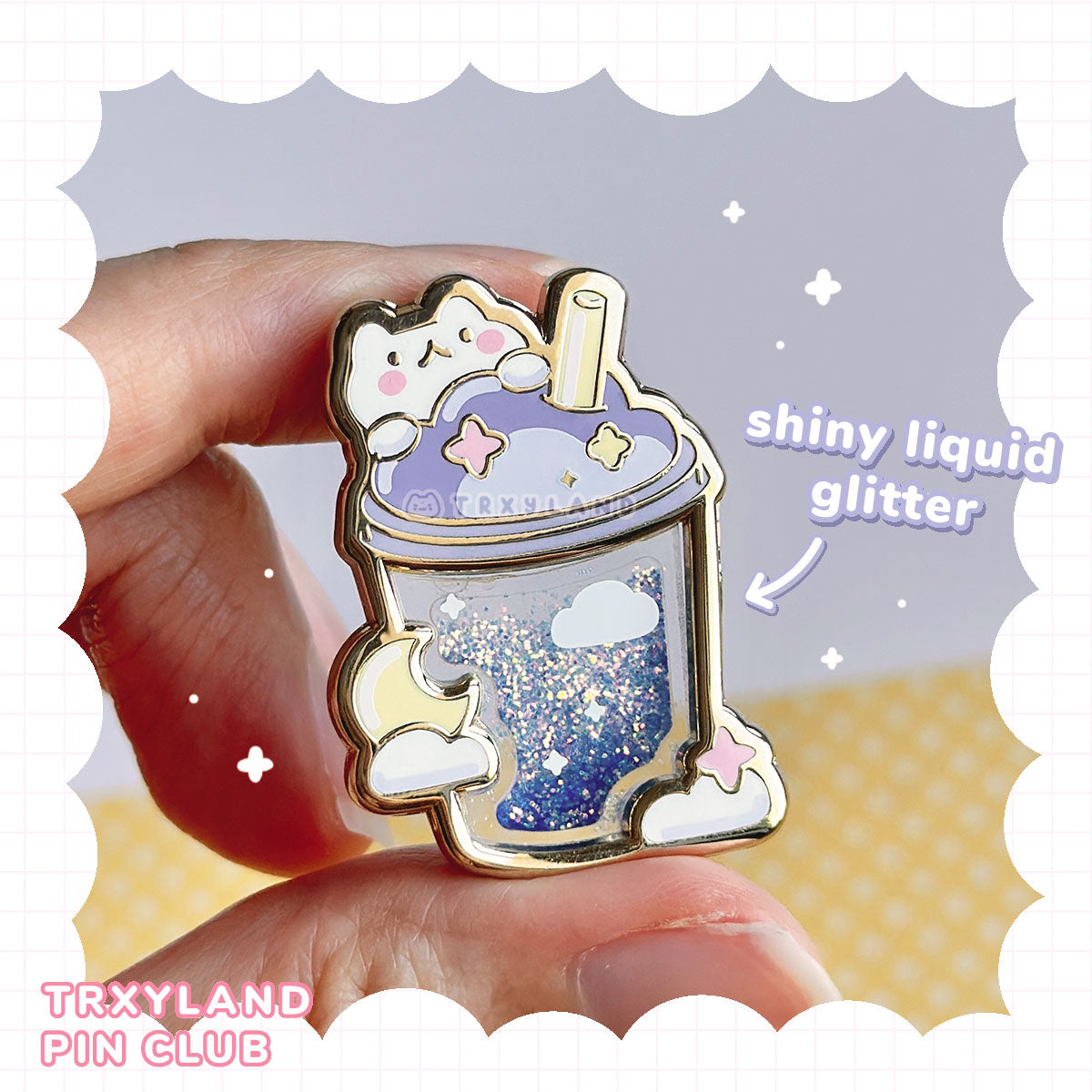 Midnight Milkshake Glitter Pin