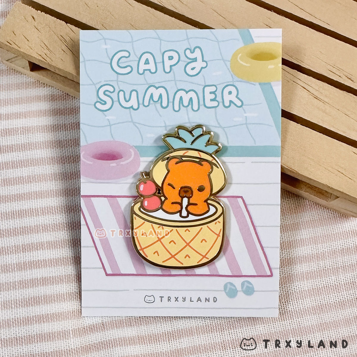 Capy Cocktail Enamel Pin