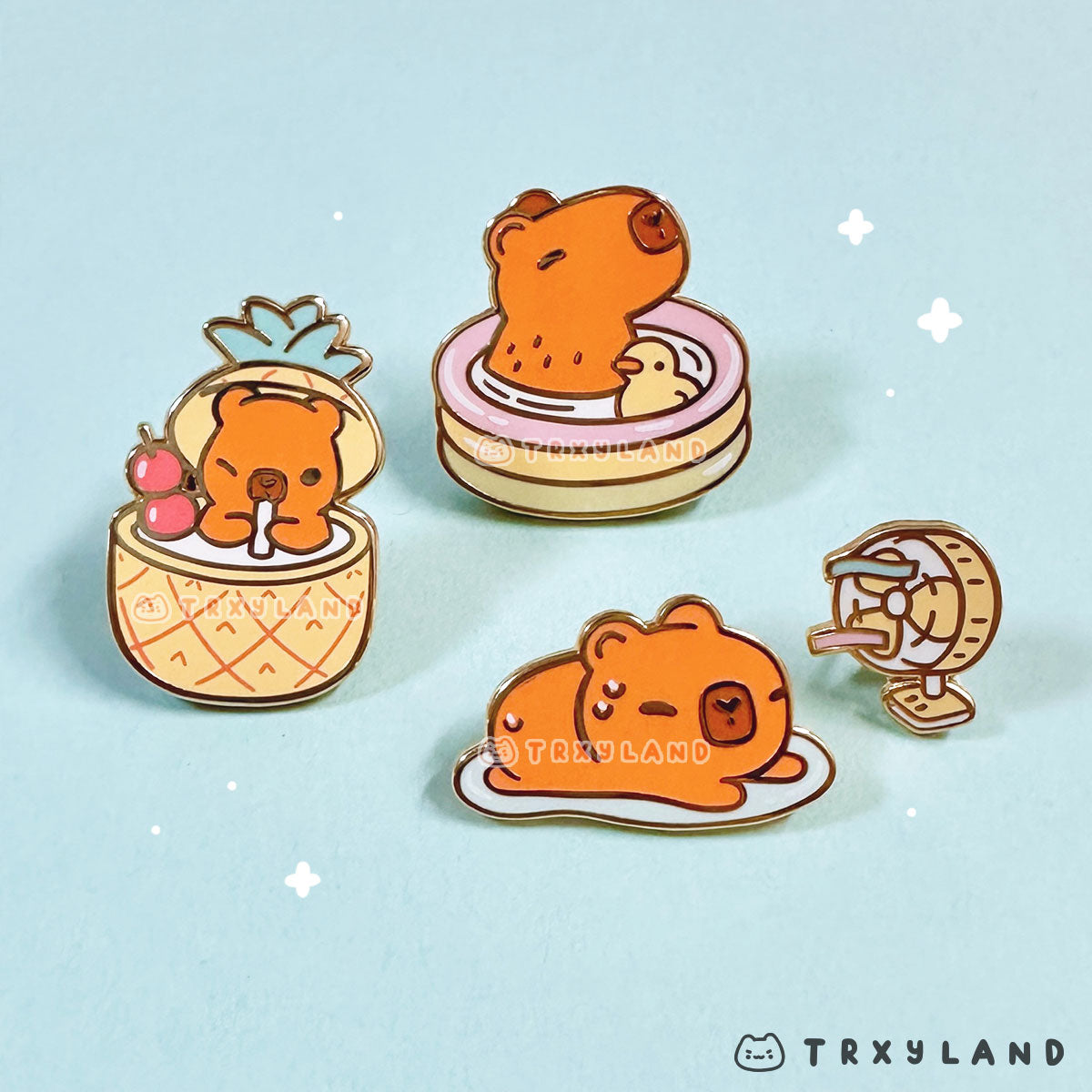Capy Summer Series Bundle - Enamel Pins
