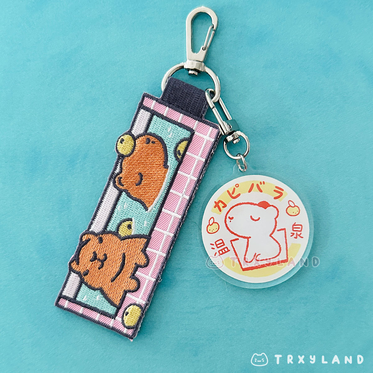 Capy Onsen Embroidery Keyring & Charm