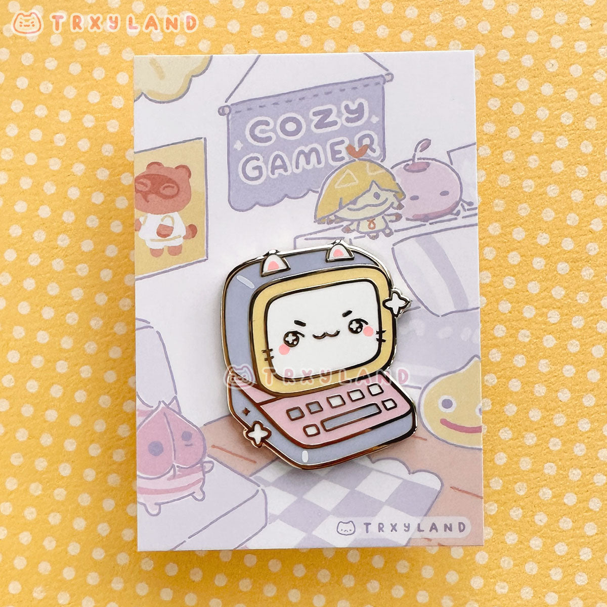 Kitty Computer B Enamel Pin