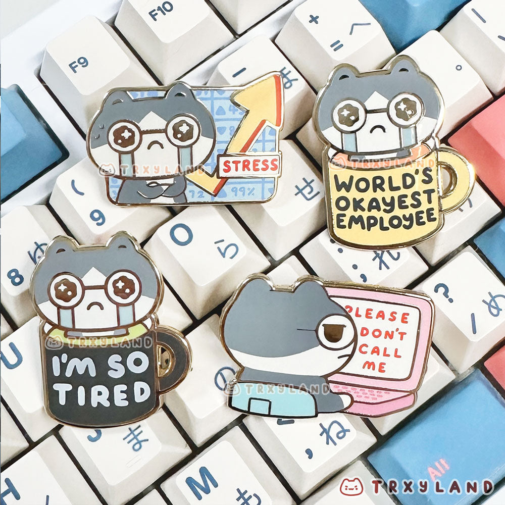 World's Okayest Employee 9to5 Enamel Pin