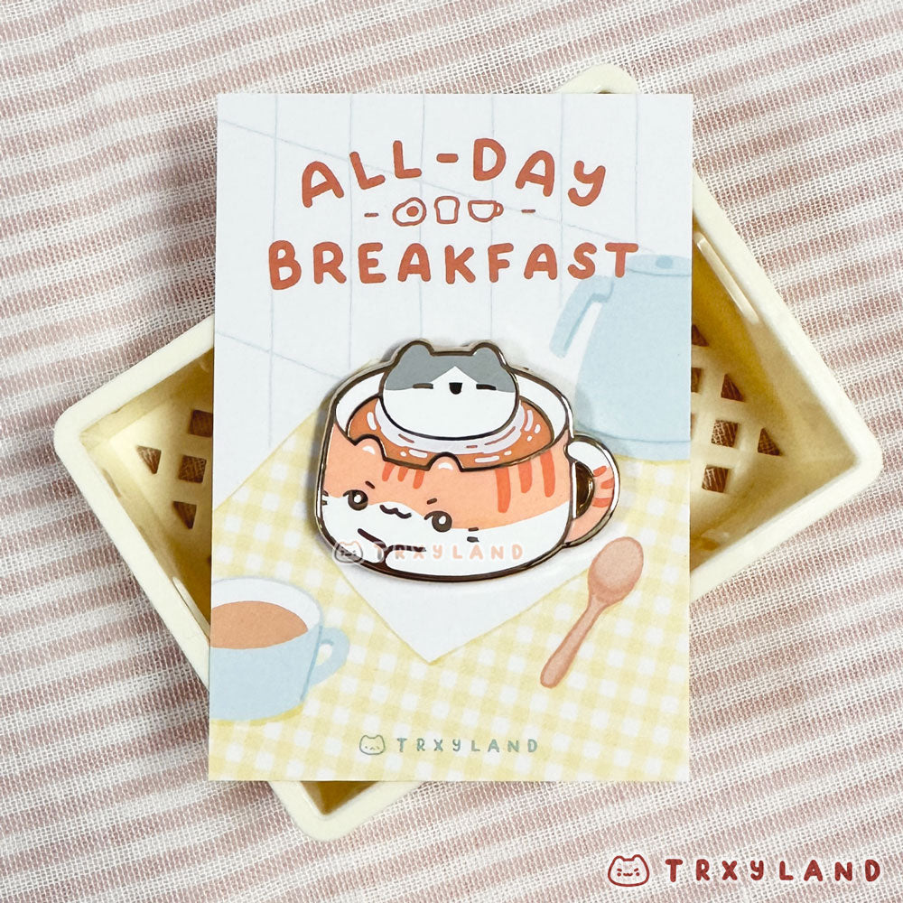 Cappuccino Kitty Enamel Pin