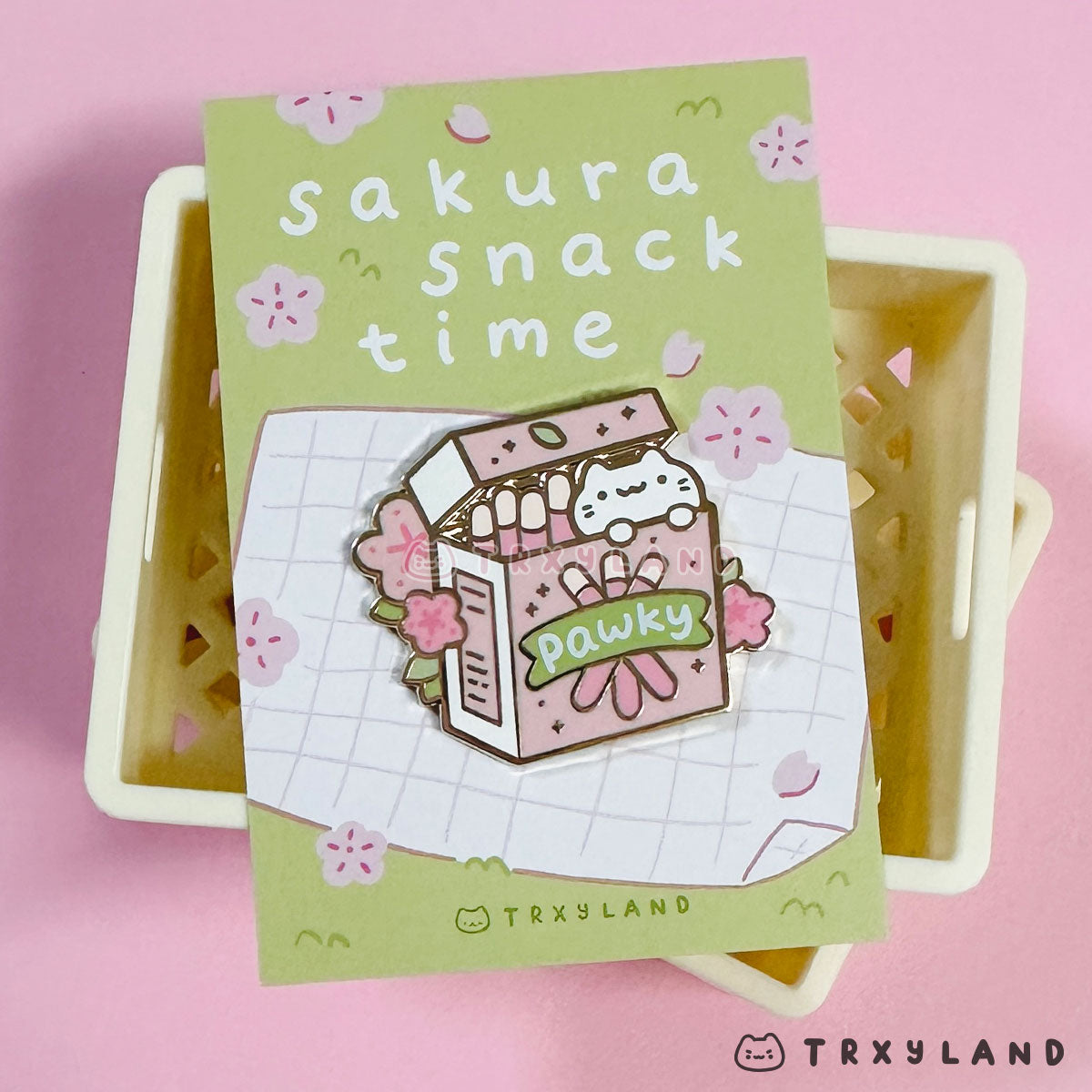 Sakura Pawky Enamel Pin