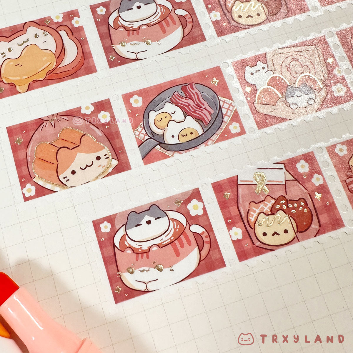 All-day Breakfast Stamp Washi Tape