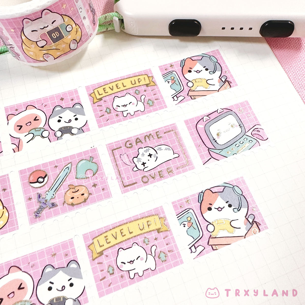 Cozy Gamer Stamp Washi Tape