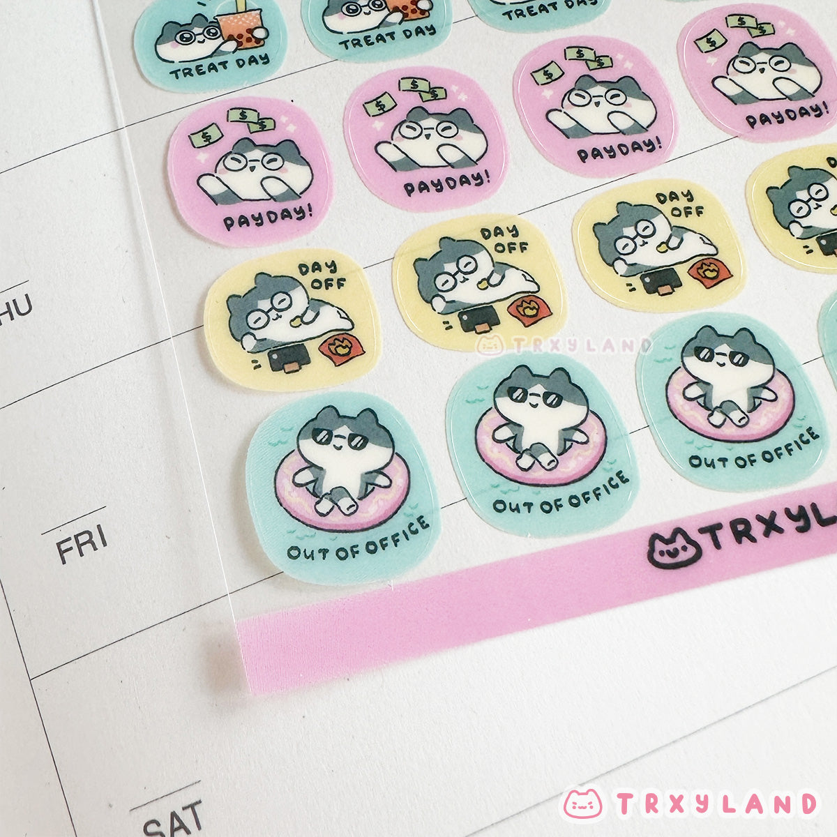 9to5 Planner Clear Sticker Sheet