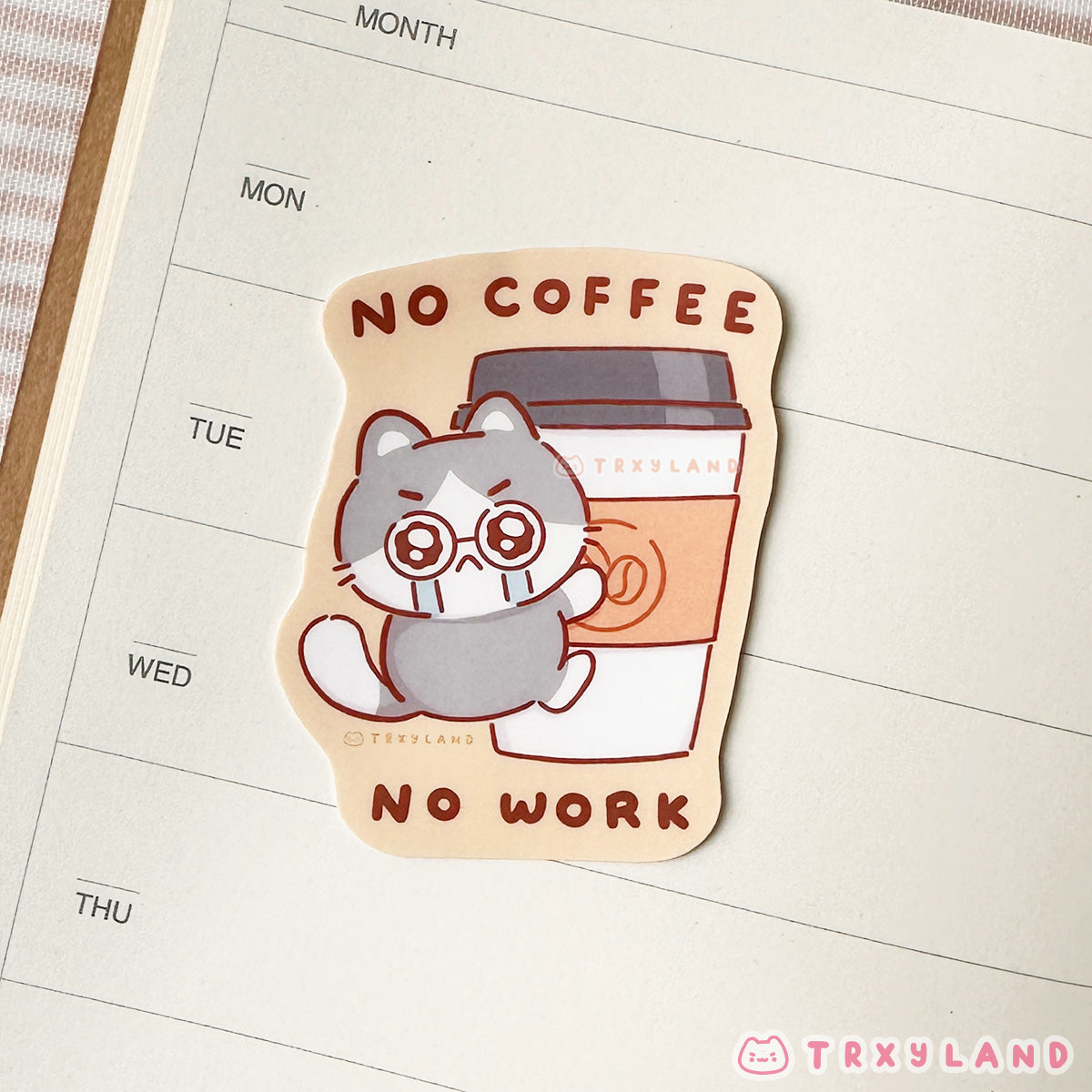 No Coffee No Work Vinyl Sticker