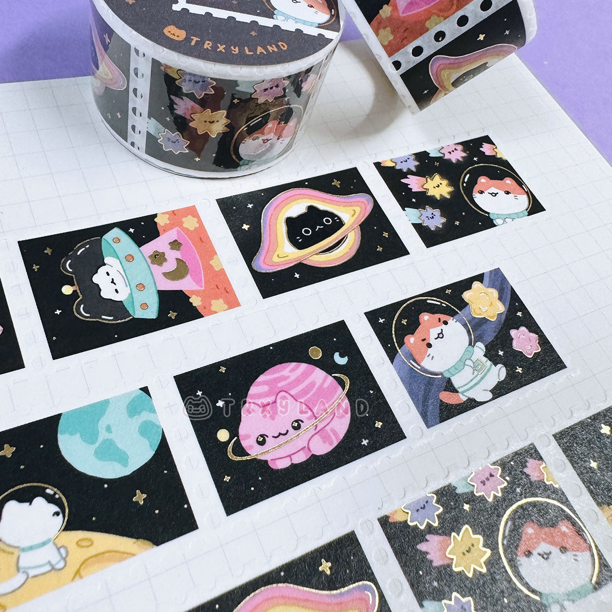 Astro Kitty Foil Stamp Washi Tape