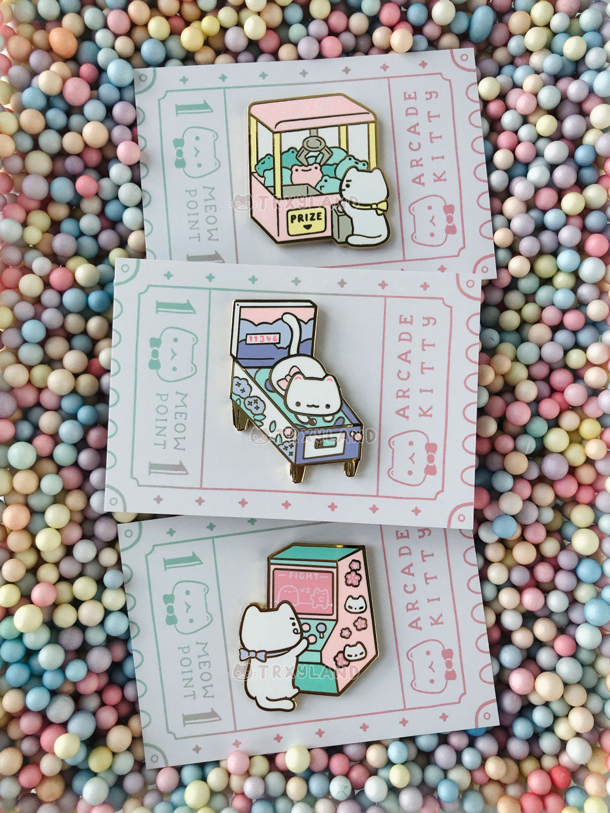 Arcade Kitty Series Bundle - Enamel Pins