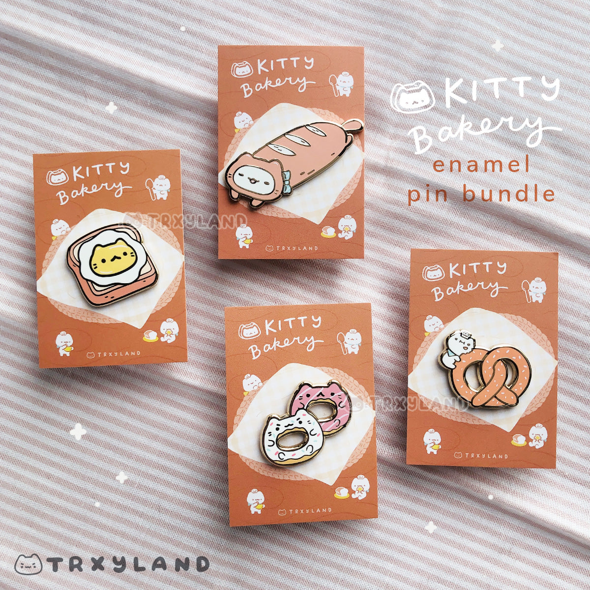 Pretzel Kitty Enamel Pin