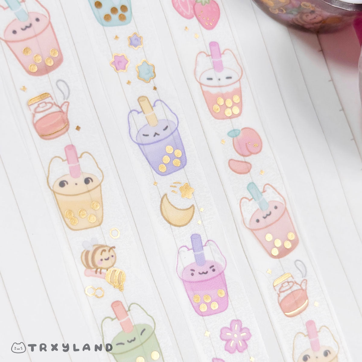 Boba Cafe Clear Foil Tape