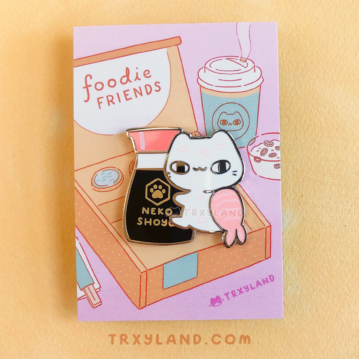 Foodie Friends SUPER Bundle - 3 Enamel Pins + Foil Stamp Washi Tape