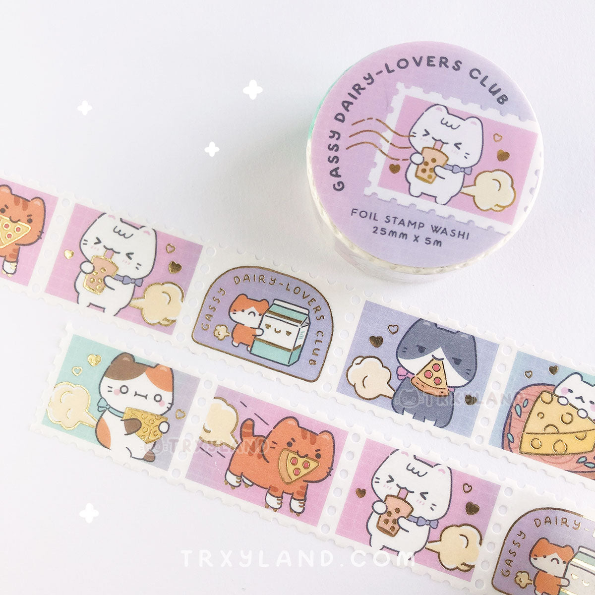 Gassy Dairy-lovers Club Foil Stamp Washi Tape