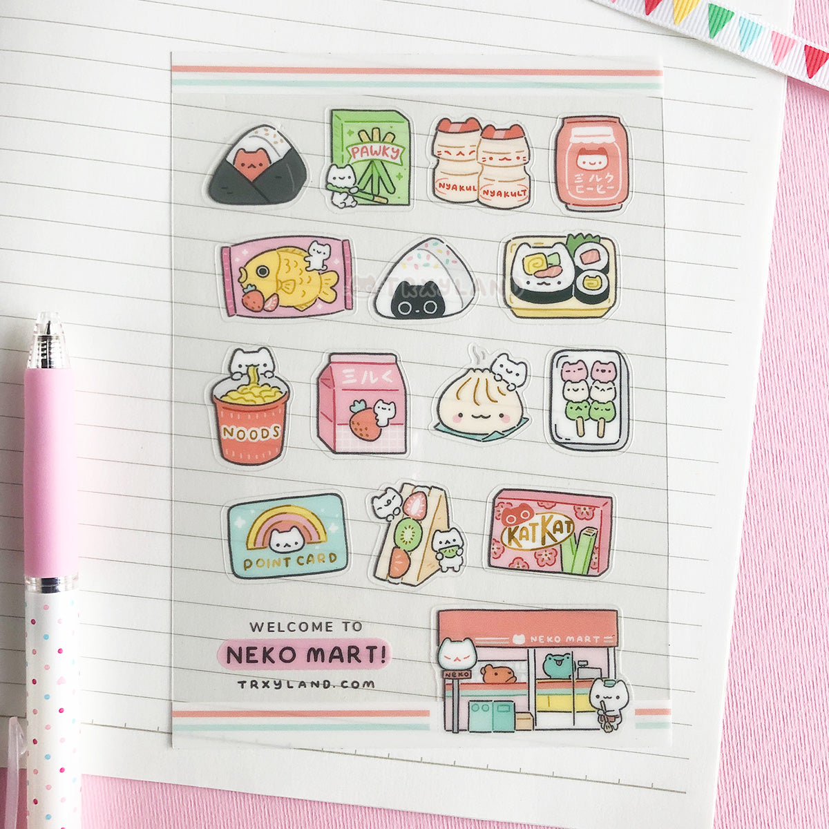 Neko Mart Clear Sticker Sheet