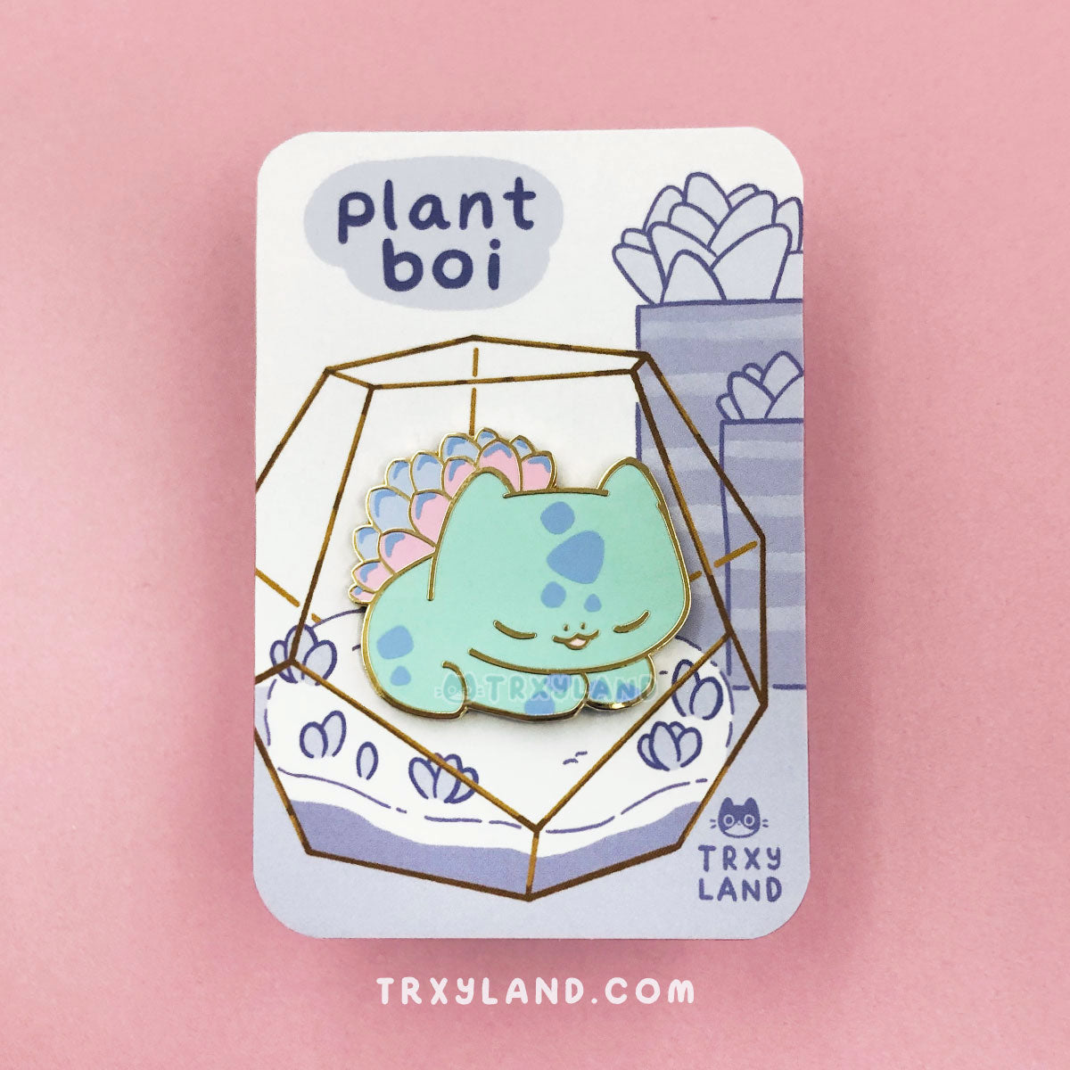 Sleepy Plant Boi Enamel Pin