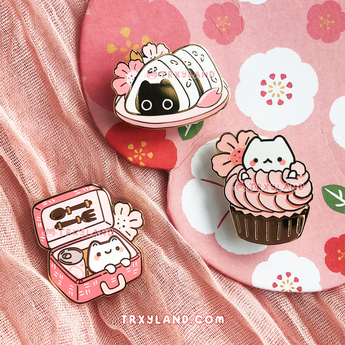 Sakura Picnic Basket Enamel Pin