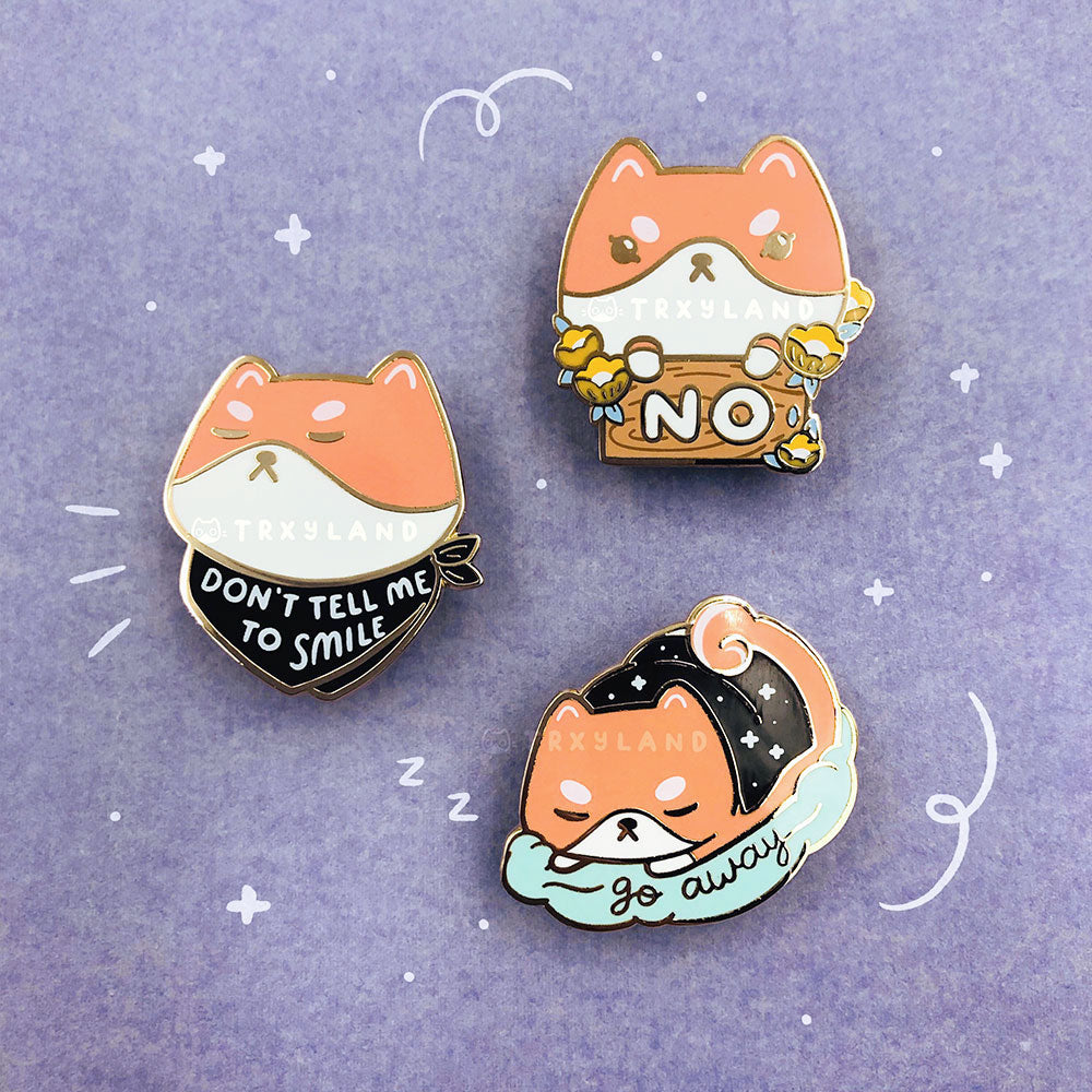 No Shiba Enamel Pin