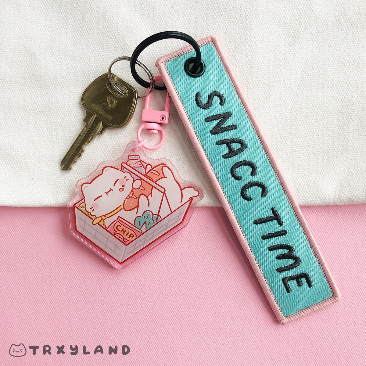 Snacc Time Fabric Keyring