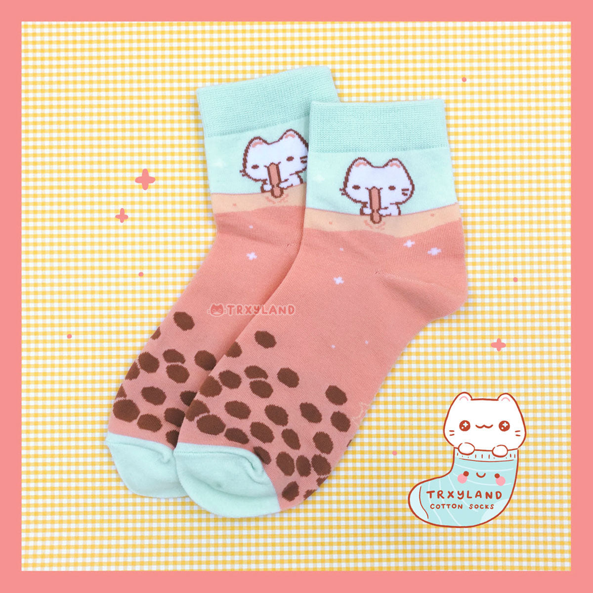 Boba Cat Socks