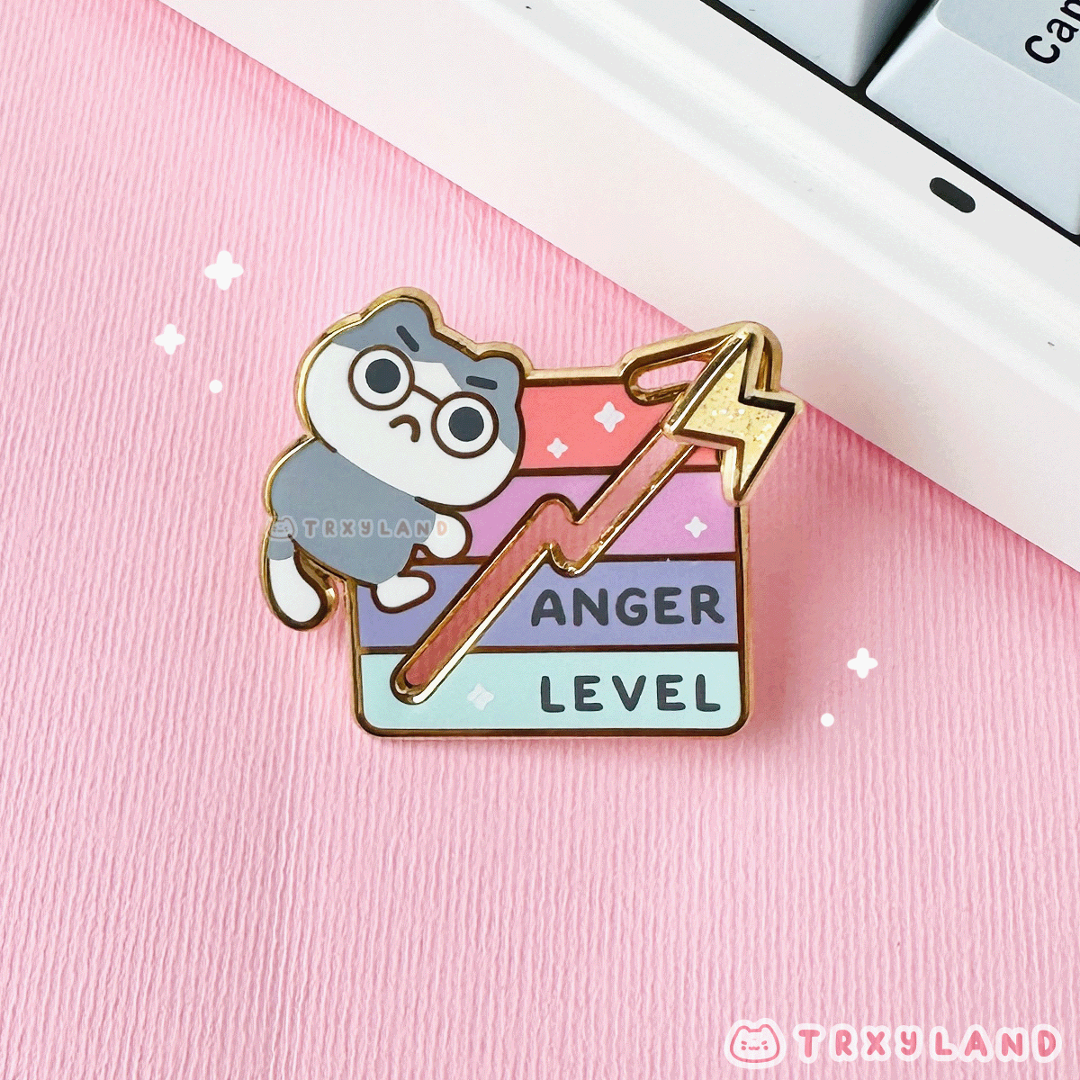 Anger Level Sliding Enamel Pin