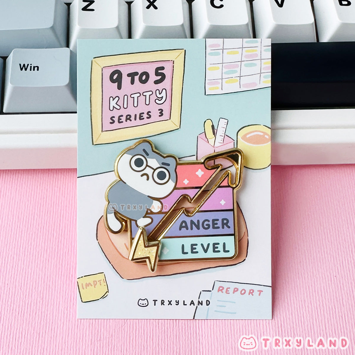Anger Level Sliding Enamel Pin