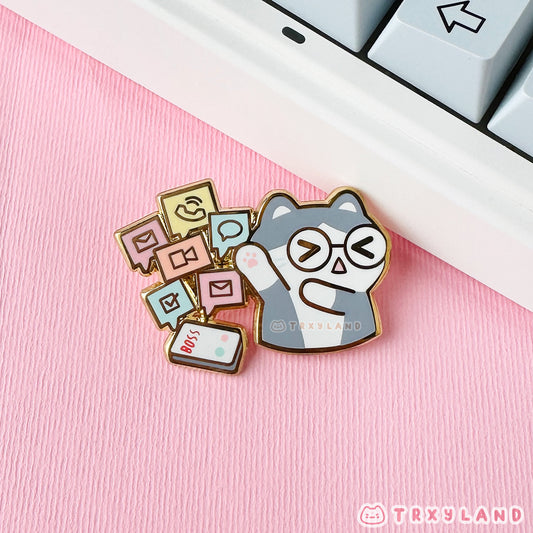 Too Many Notifs Enamel Pin