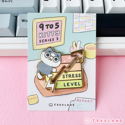 Stress Level Sliding Enamel Pin