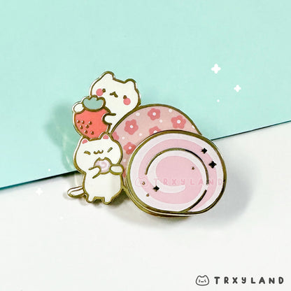 Strawberry Roll Magnet Pin