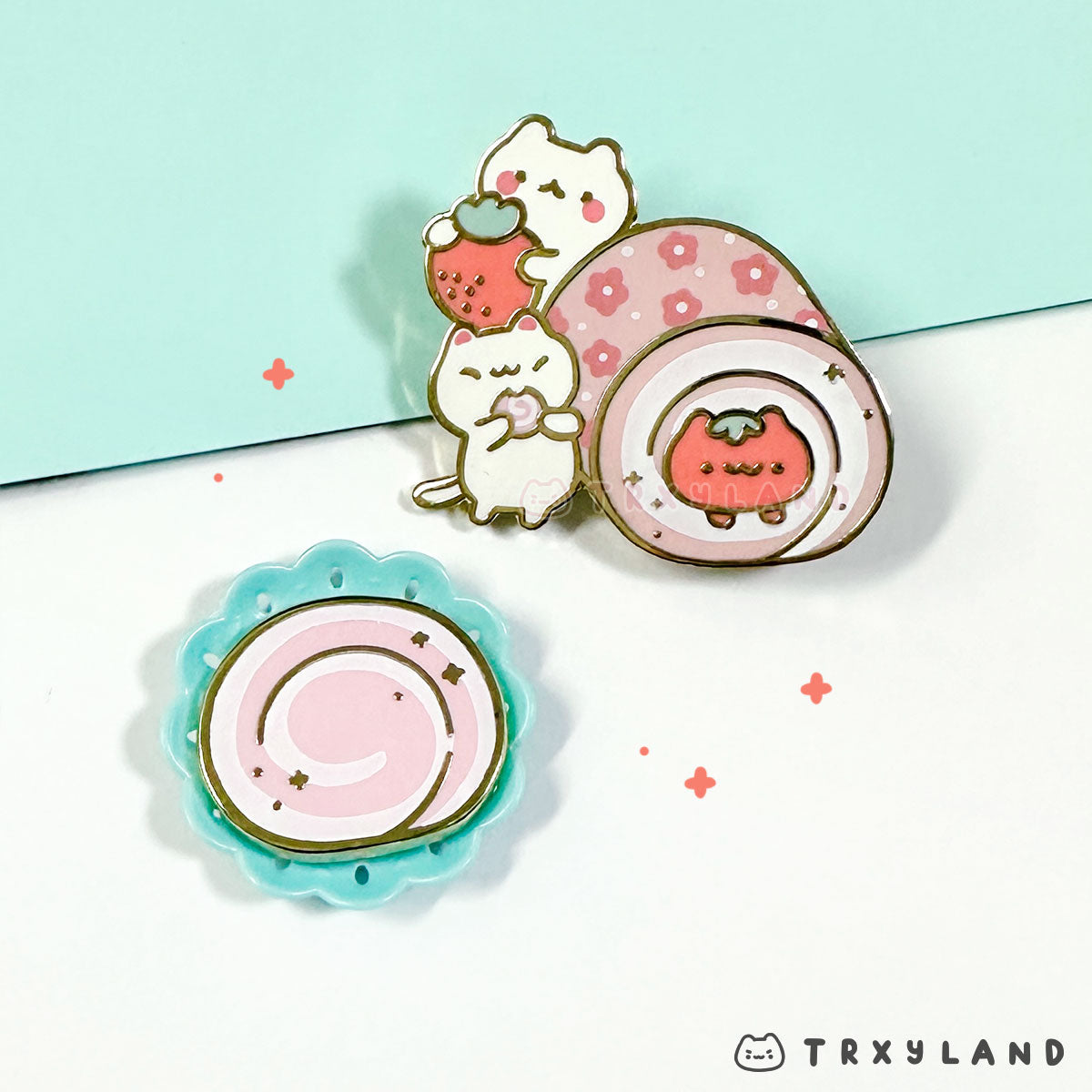 Strawberry Roll Magnet Pin