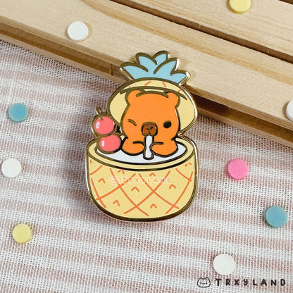 Capy Cocktail Enamel Pin