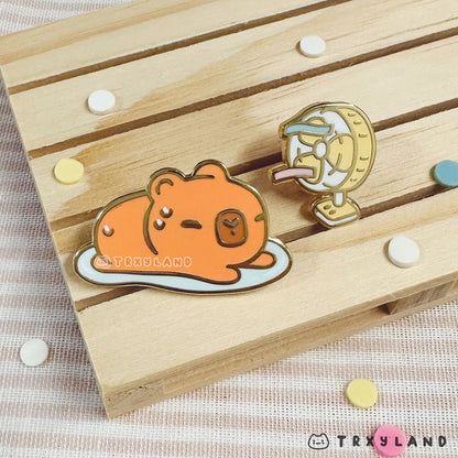 Sweaty Capy Enamel Pin