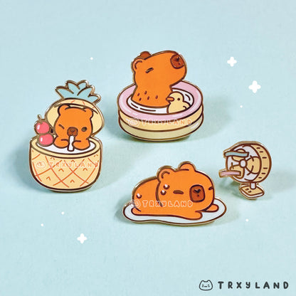 Capy Cocktail Enamel Pin