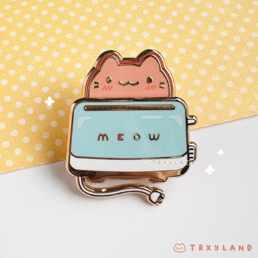 Bread Toaster Kitty - Sliding Enamel Pin