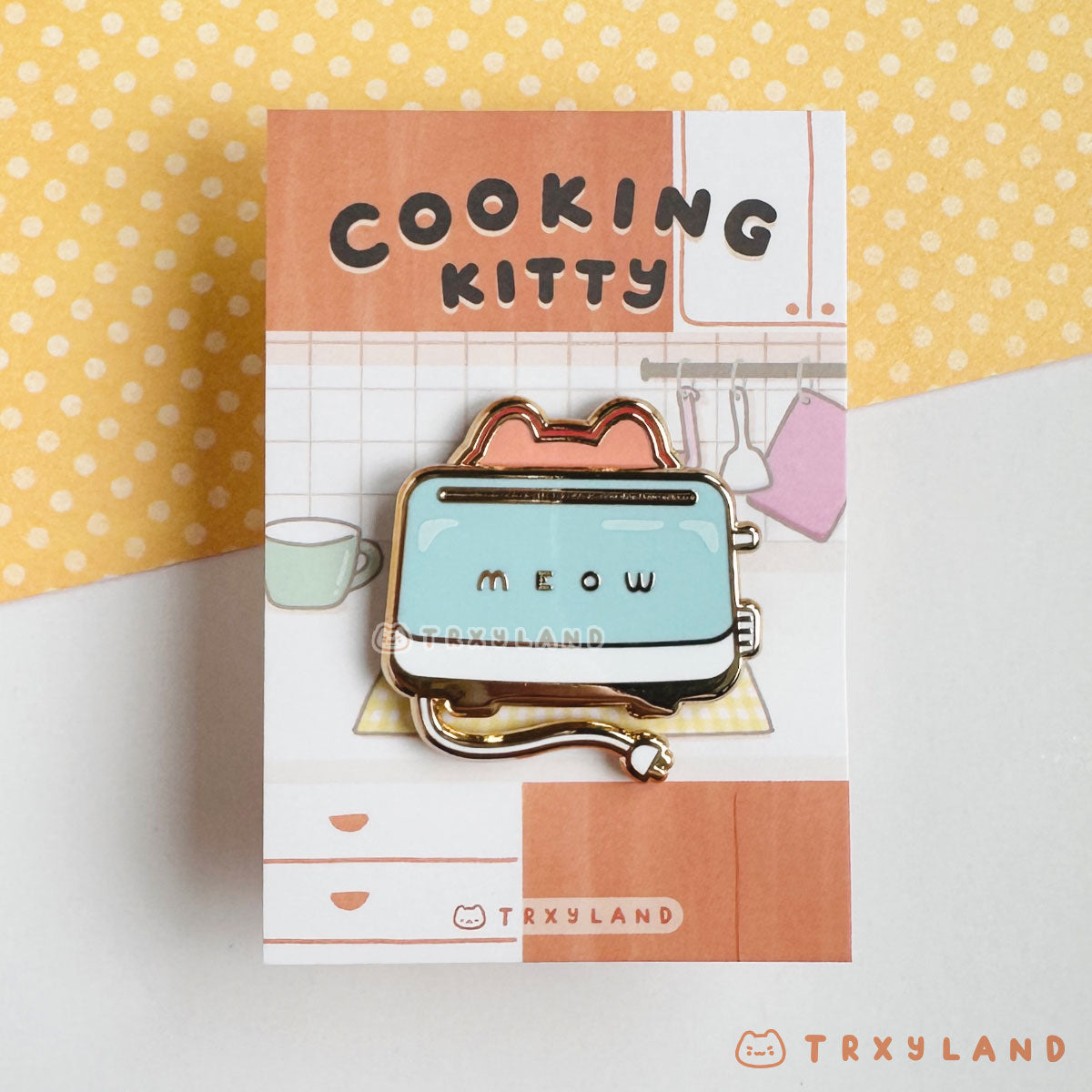 Bread Toaster Kitty - Sliding Enamel Pin