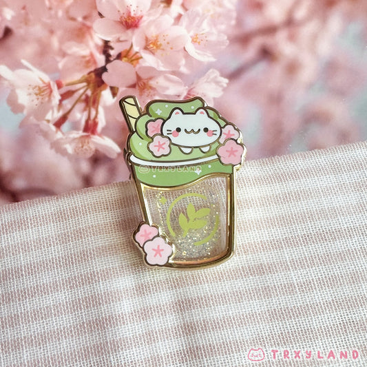 Matcha Latte Glitter Pin