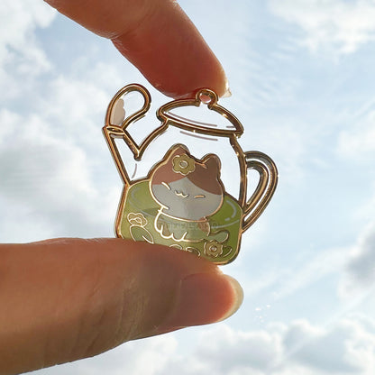 Tea Leaf Kitty Pin