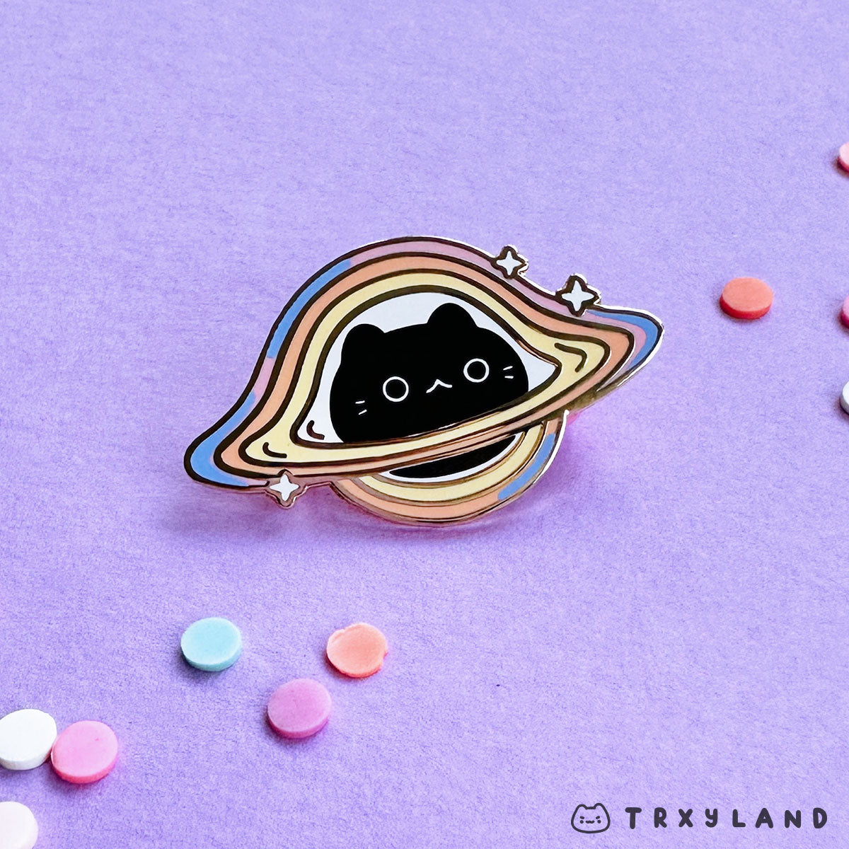 Black Hole Kitty Enamel Pin