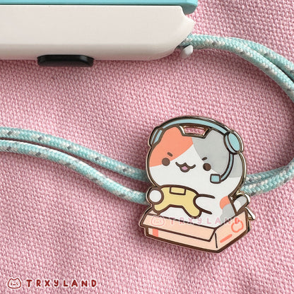 Boxy Gamer Kitty A Enamel Pin
