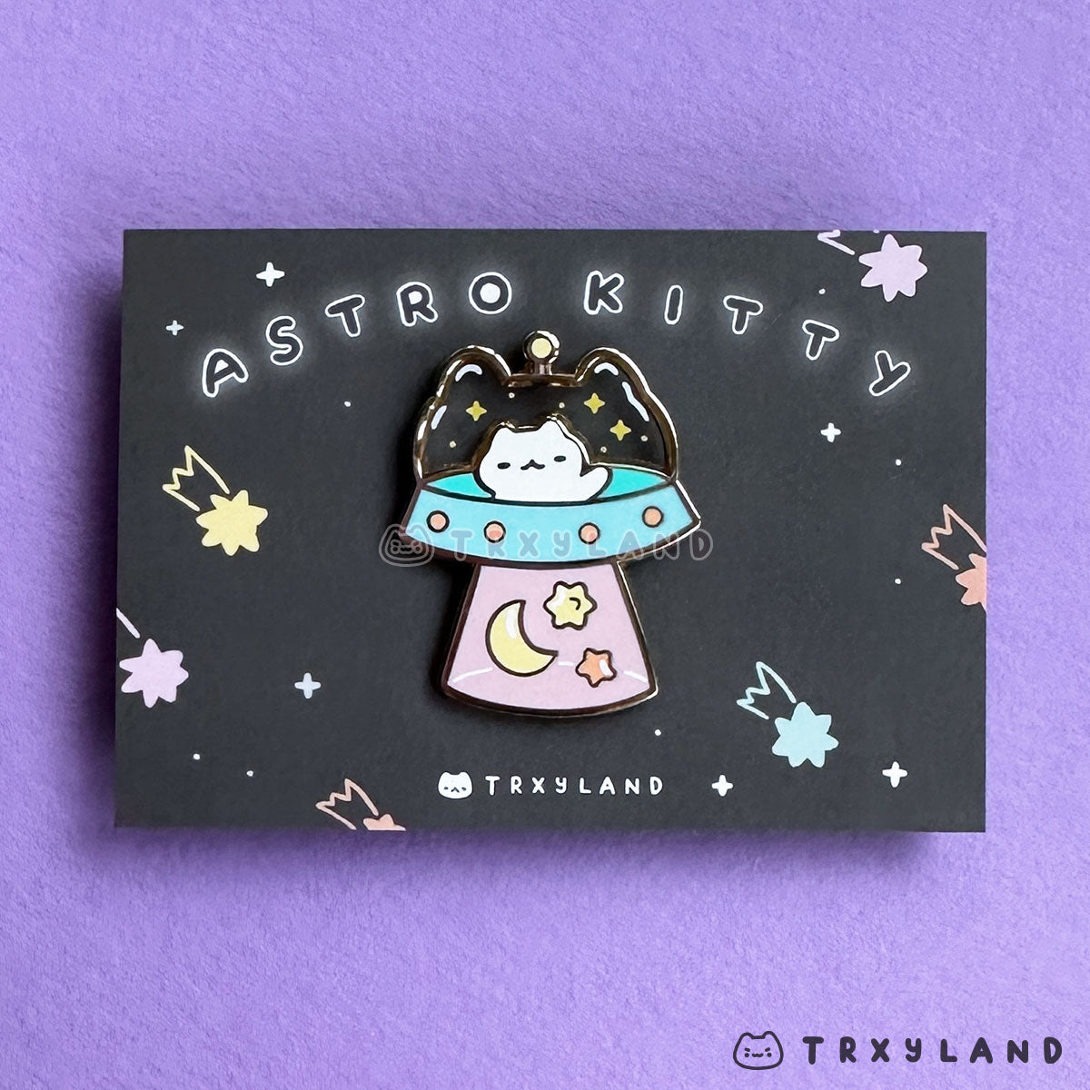 Kitty Spaceship Enamel Pin