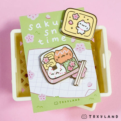 Sakura Bento Box Magnet Enamel Pin
