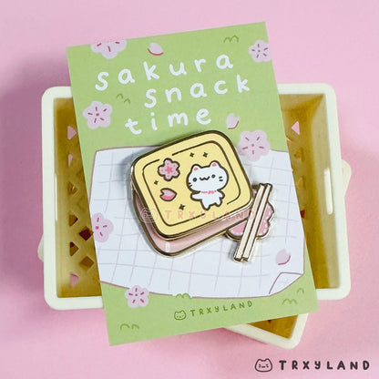 Sakura Bento Box Magnet Enamel Pin