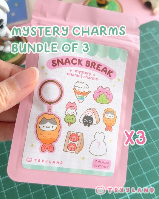 [3-Pack] Snack Break Mystery Enamel Charm - Neko Mart Series