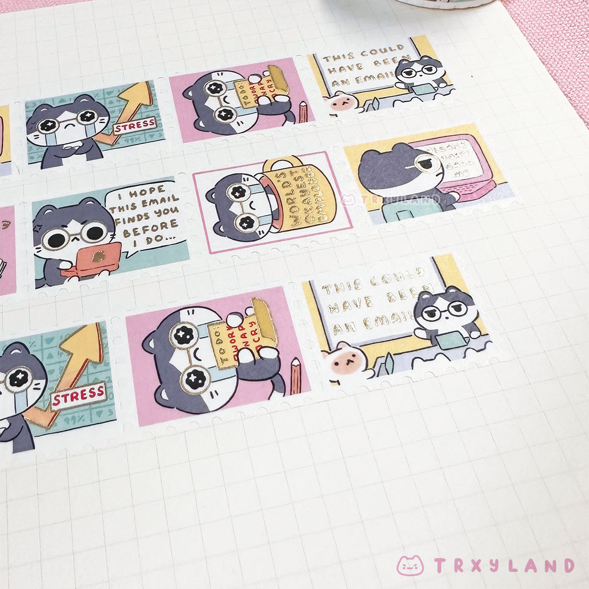 9to5 Kitty Stamp Washi Tape