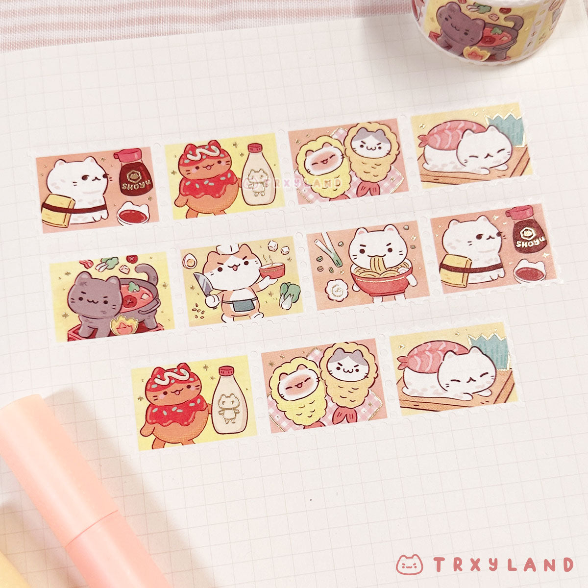 Kitty Chef V2 Stamp Washi Tape