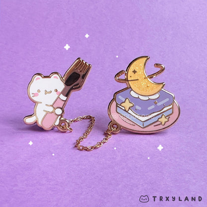 Lunar Cake Chain-link Enamel Pin