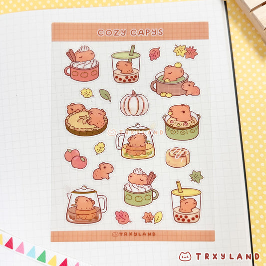 Cozy Capy Clear Sticker Sheet