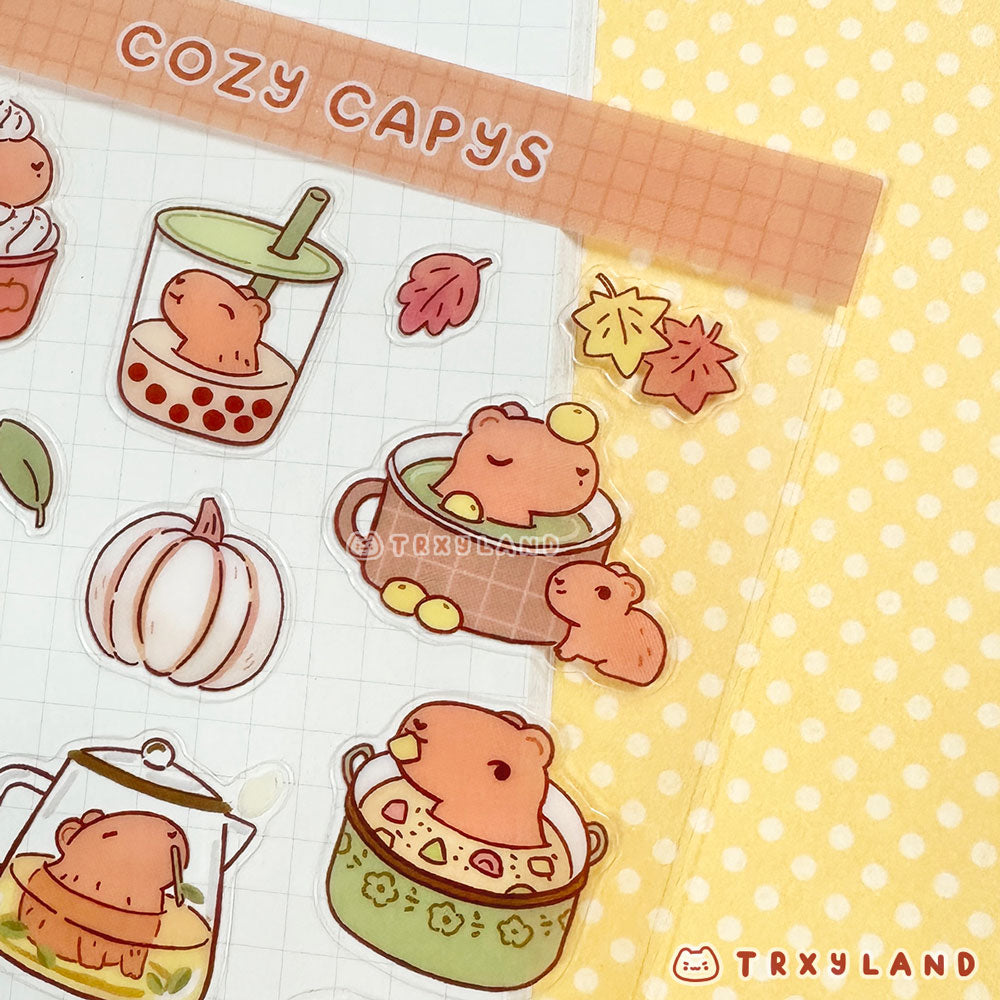 Cozy Capy Clear Sticker Sheet
