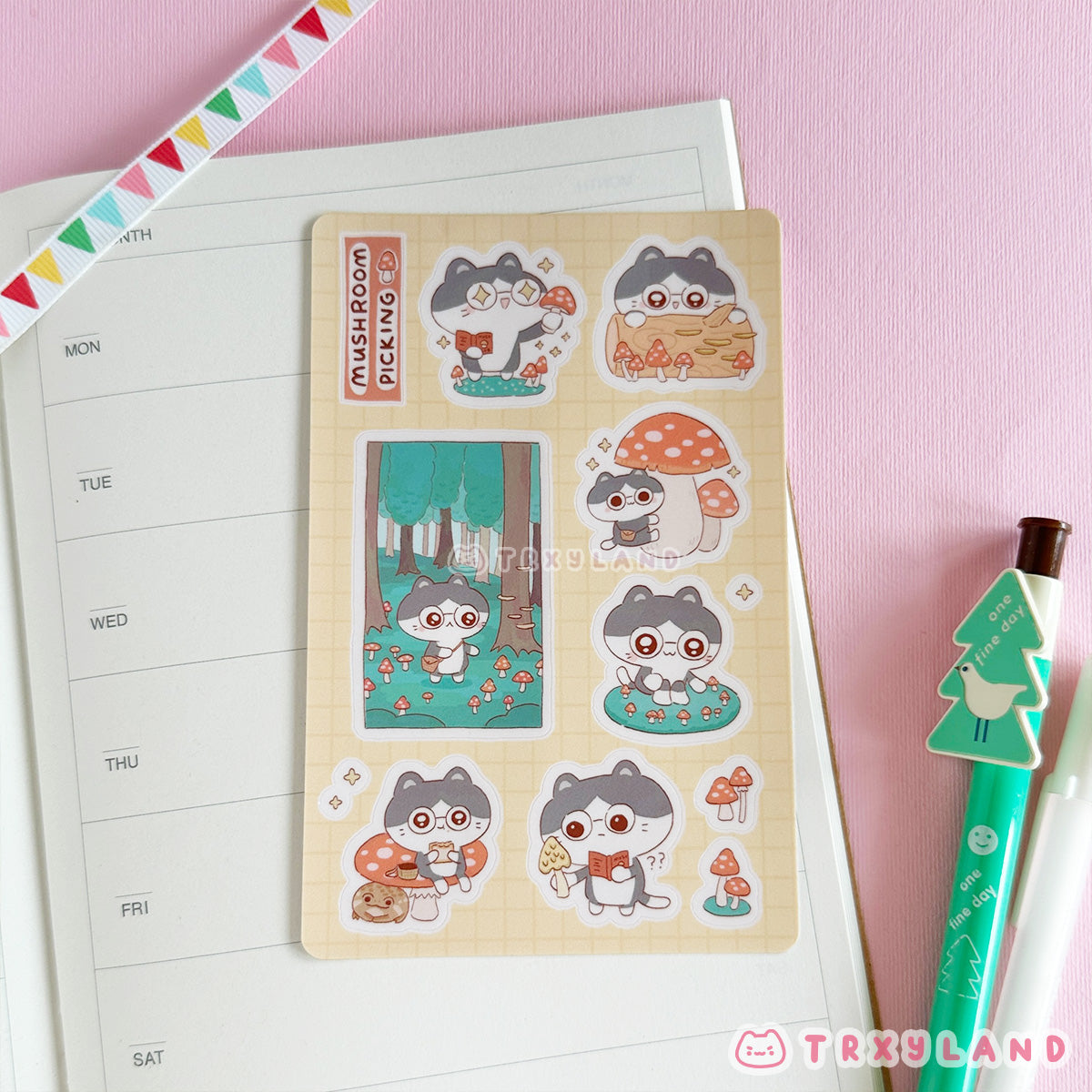 Mushroom Picking Sticker Sheet