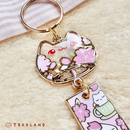 Enamel Keyring - Sakura Tea Time Wind Chime